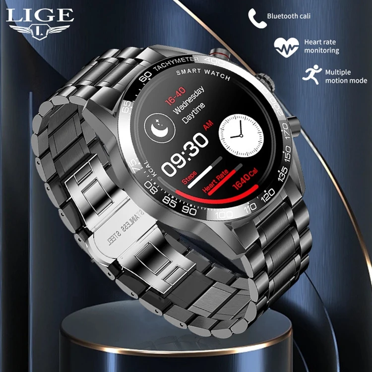 Fashion LIGE New HD Screen Reloj Mens Business Clock Smart Calling Man Smartwatch