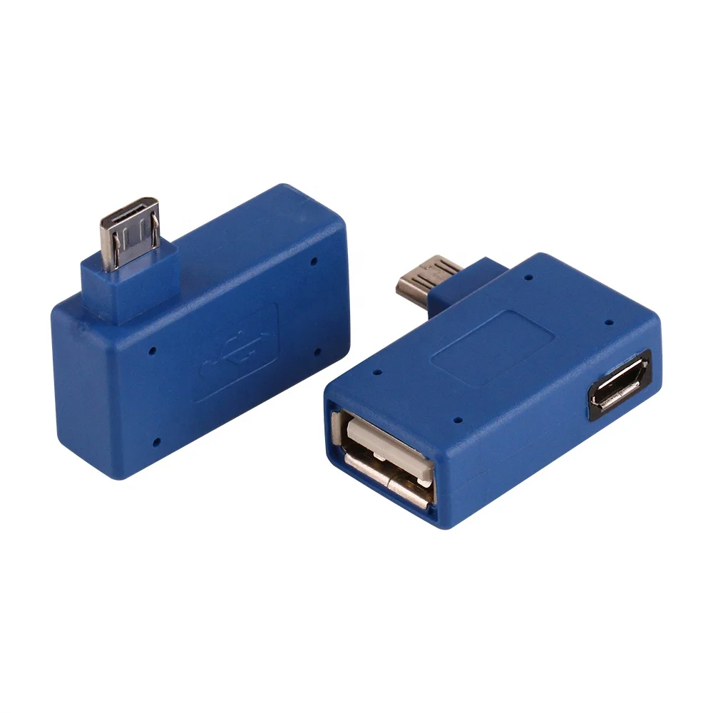 Микро-адаптер USB 2 0 мама-папа Micro OTG порт питания 90 градусов левый угол Usb адаптеры Конвертер