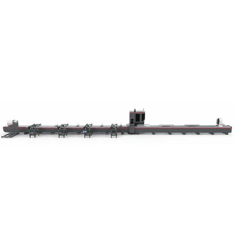 EP laser cut aluminum pipe three chucks 12 metre tube laser cutting machine with bevel cutting head