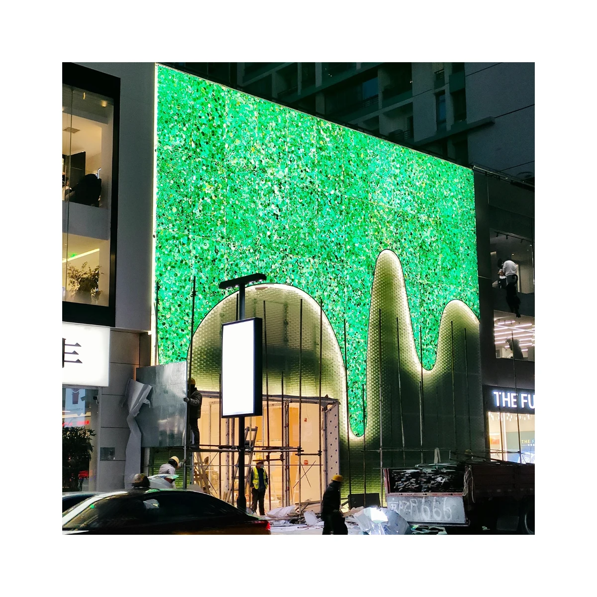 Luxury Natural Polished Backlit Green Onyx Crystal Agate Stone Ceiling Tiles