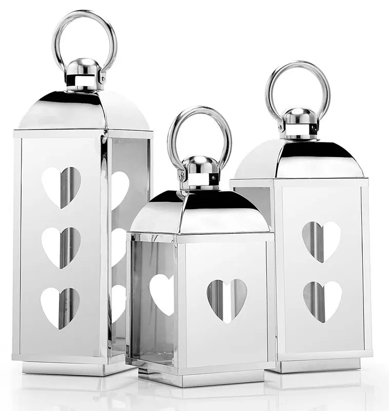 
Outdoor Home Decoration Luxury Metal stainless steel candle lantern for Garden 