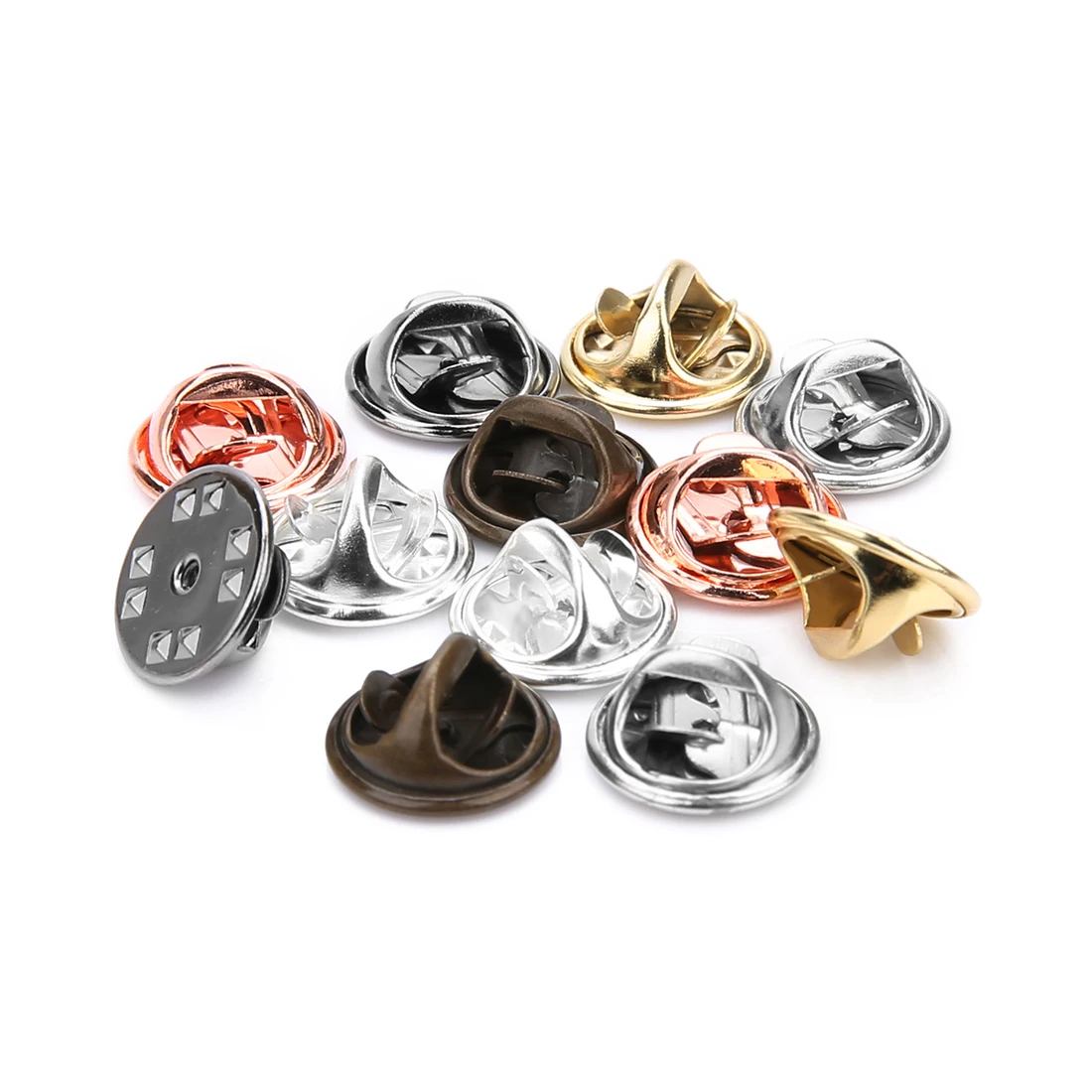 100pcs Copper Spur Pin Micro Chapter Accessories Round Head Cap Pins Butterfly Cap For Jewelry Making