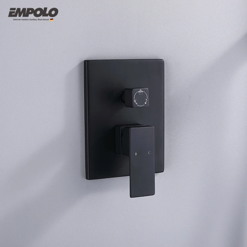 Empolo Black Bathroom Heads Shower System Bath & Shower Faucets Wall Mounted Rainfall Concealed Shower Mixer Faucet Set