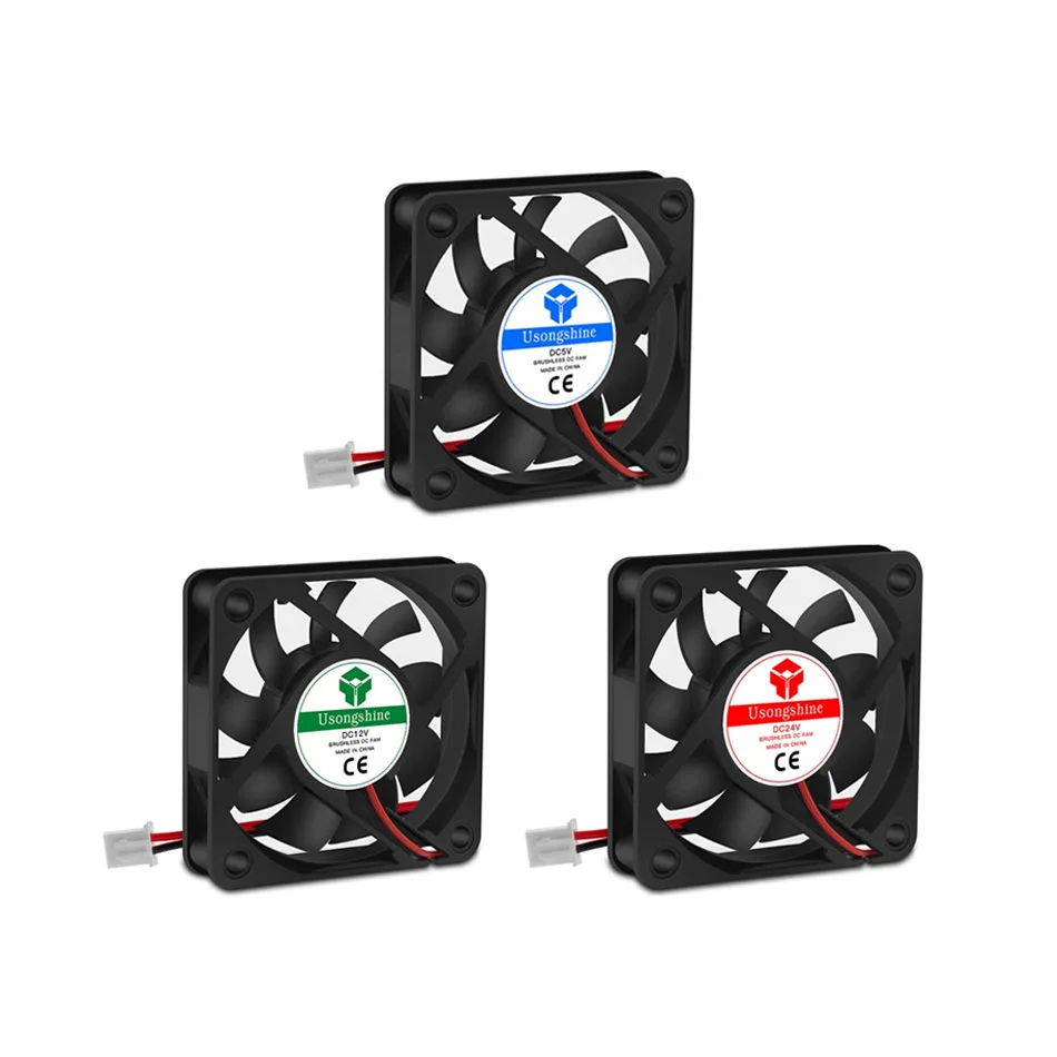 TWOTREES 3-Pack 60mm x 60mm x 15mm 6015 5V 12V 24v  Brushless DC Cooling Fan 2pin for DIY 3D Printer Extruder Humidifier
