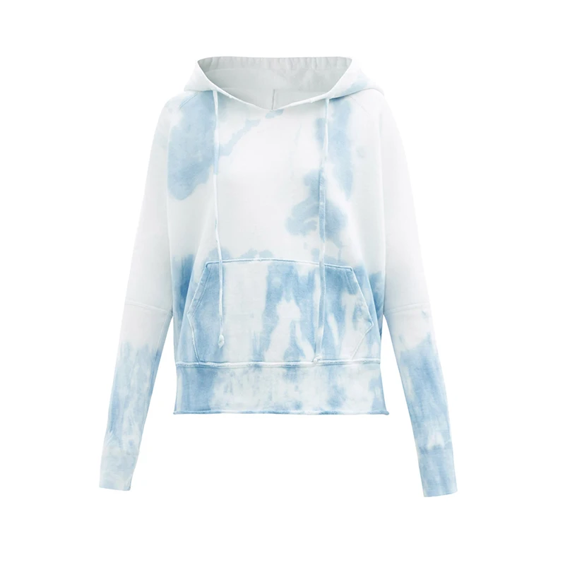 Высококачественная Женская толстовка с капюшоном, окрашенная в завязку, свободная толстовка с рисунком старого неба, большие размеры, женские толстовки и свитшоты