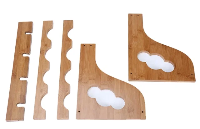 bamboo wine rack with wineglass holder