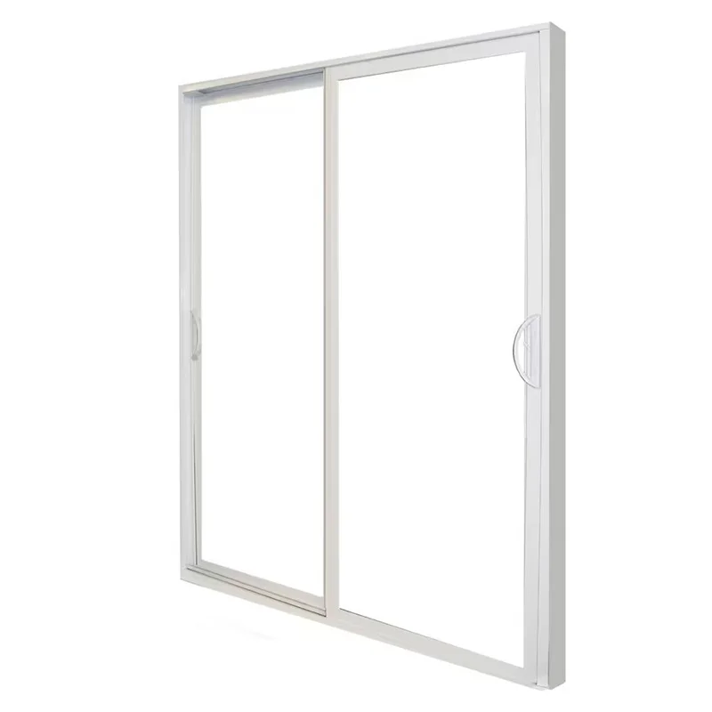 NUOXIN 72 in. *80 in. white vinyl double sliding patio door with clear Low-E glass