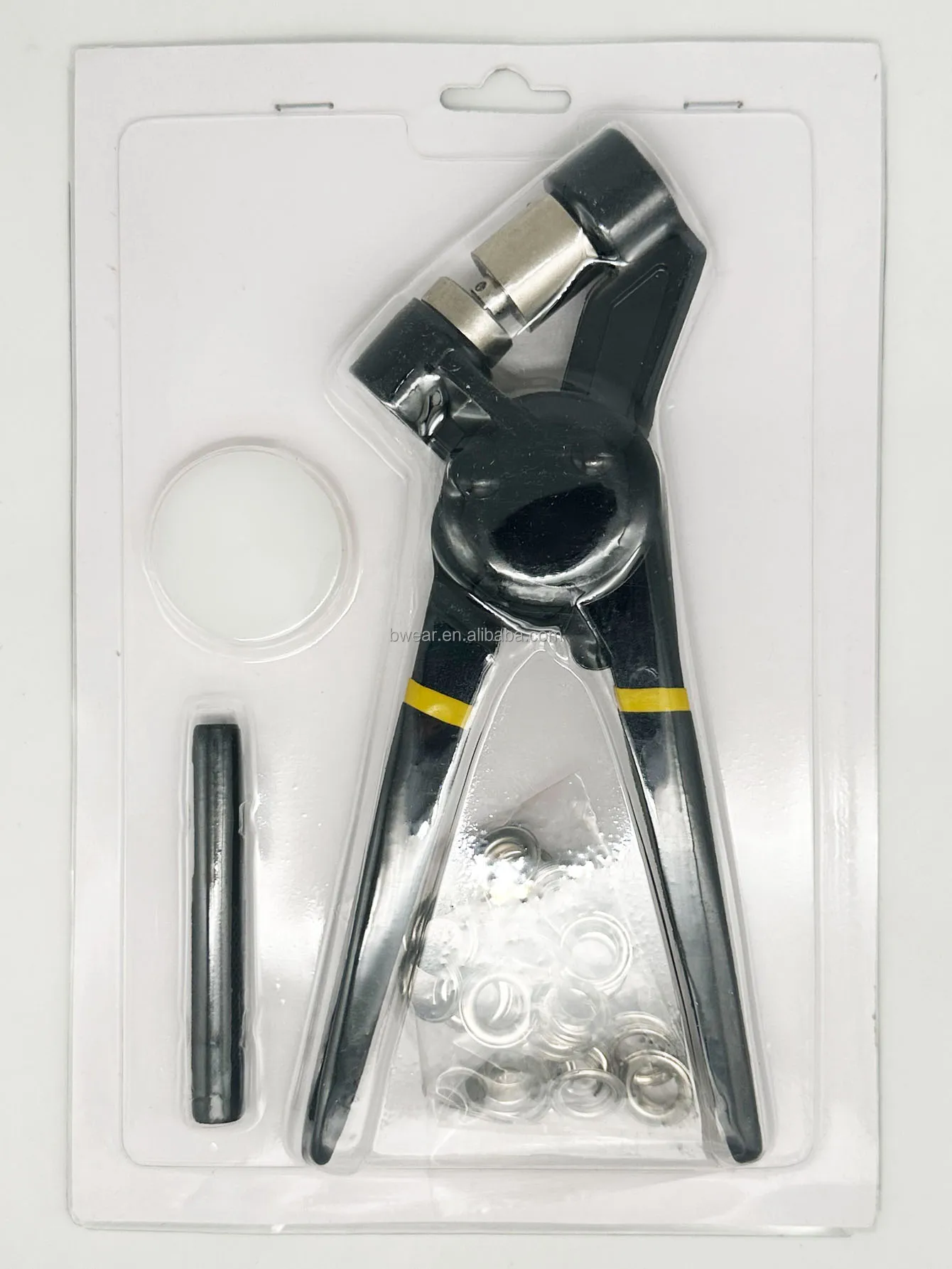 Grommet Tool Kit Handheld Hole Punch Pliers Portable Eyelet Rivet Hand Machine Manual Puncher with 500pcs 10mm Grommets