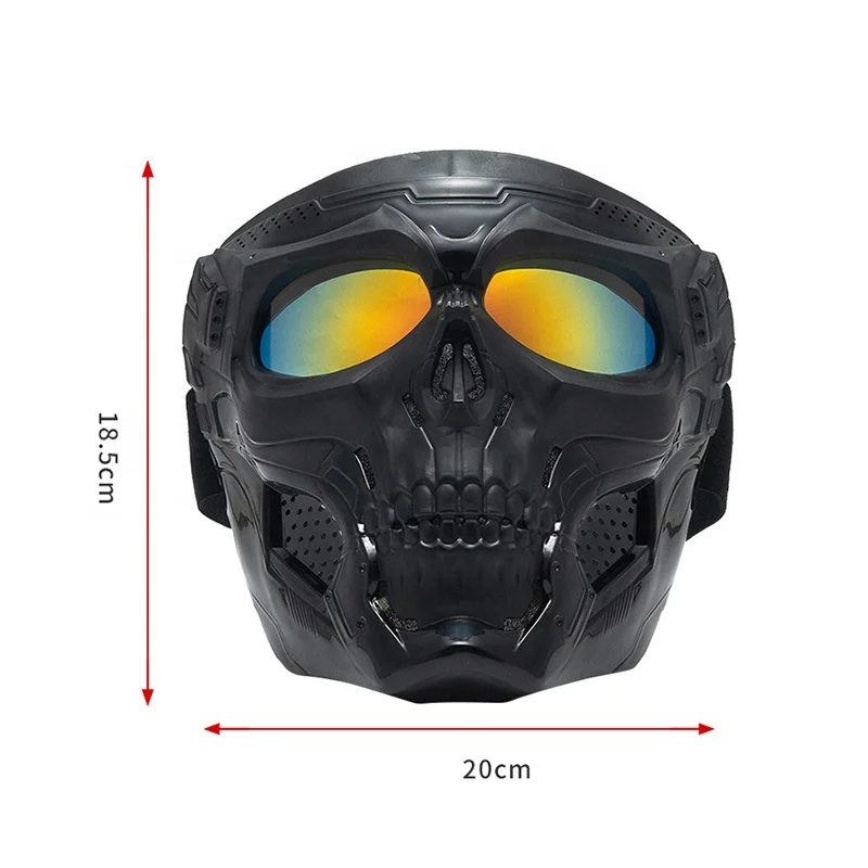 Motorcycle Hiking Full Face Protective Skull Shape Mask Windproof Cycling Goggles