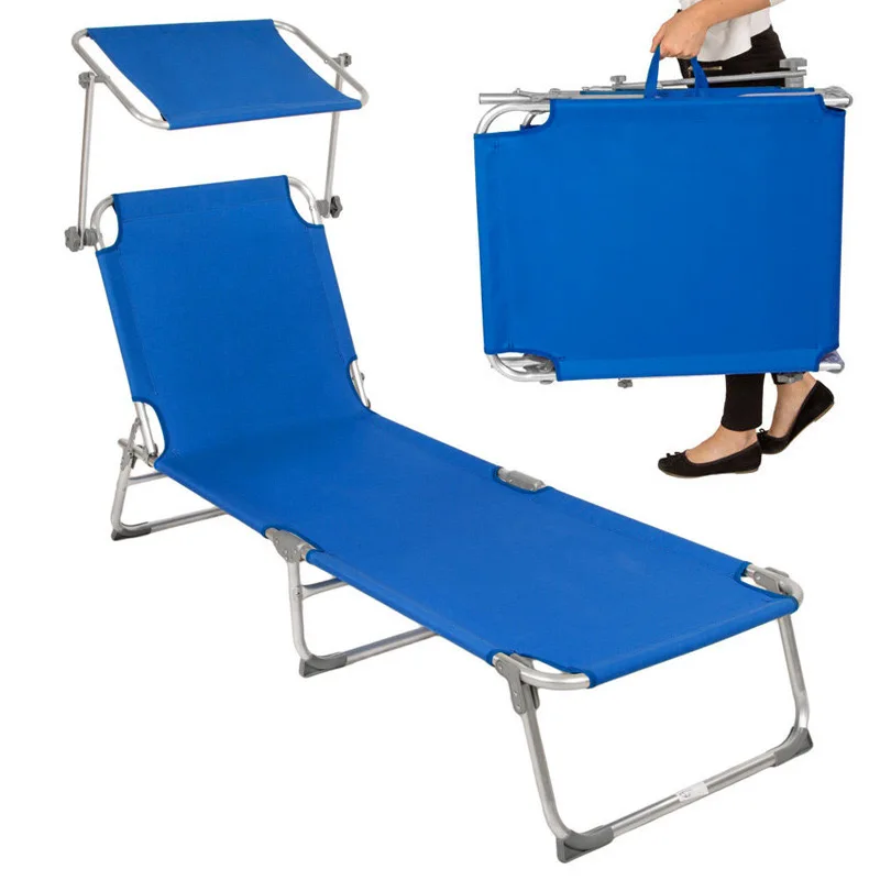 Outdoor Cheap Camping Folding Beach Bed With SunAwning