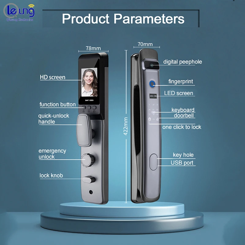 Security Lock Tuya Wifi Smart Camera Door Lock With Fingerprint Password Rfid Card Keyless Sensor Camera Smart Locks