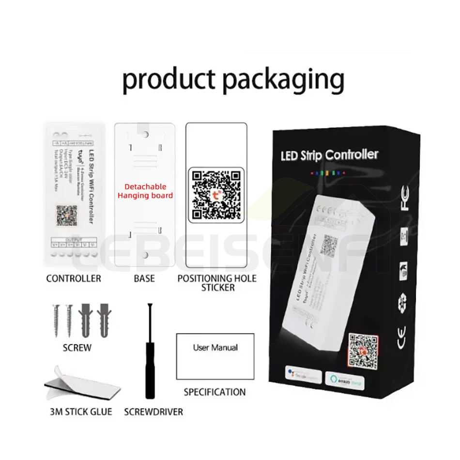 WiFi Tuya Smart LED Dimmer APP Voice Timing Lighting Controller DC 5V 12V 24V 15A for DW CW CCT RGB RGBW RGBCW PWM Strip Light