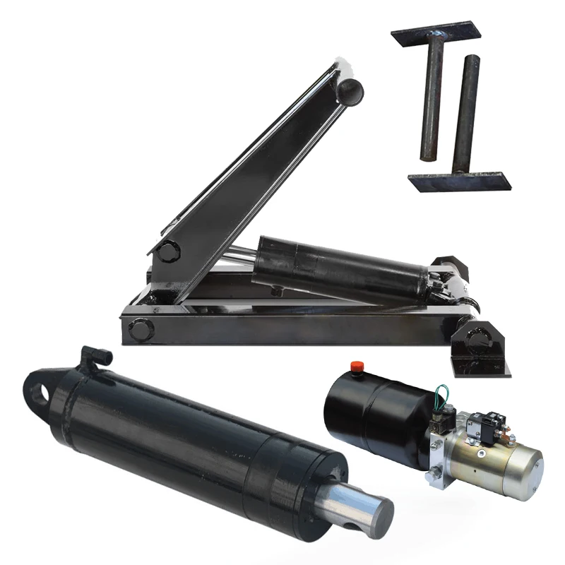 Single acting 10 tons dump truck lift hydraulic cylinder with pump scissor lift hydraulic cylinder