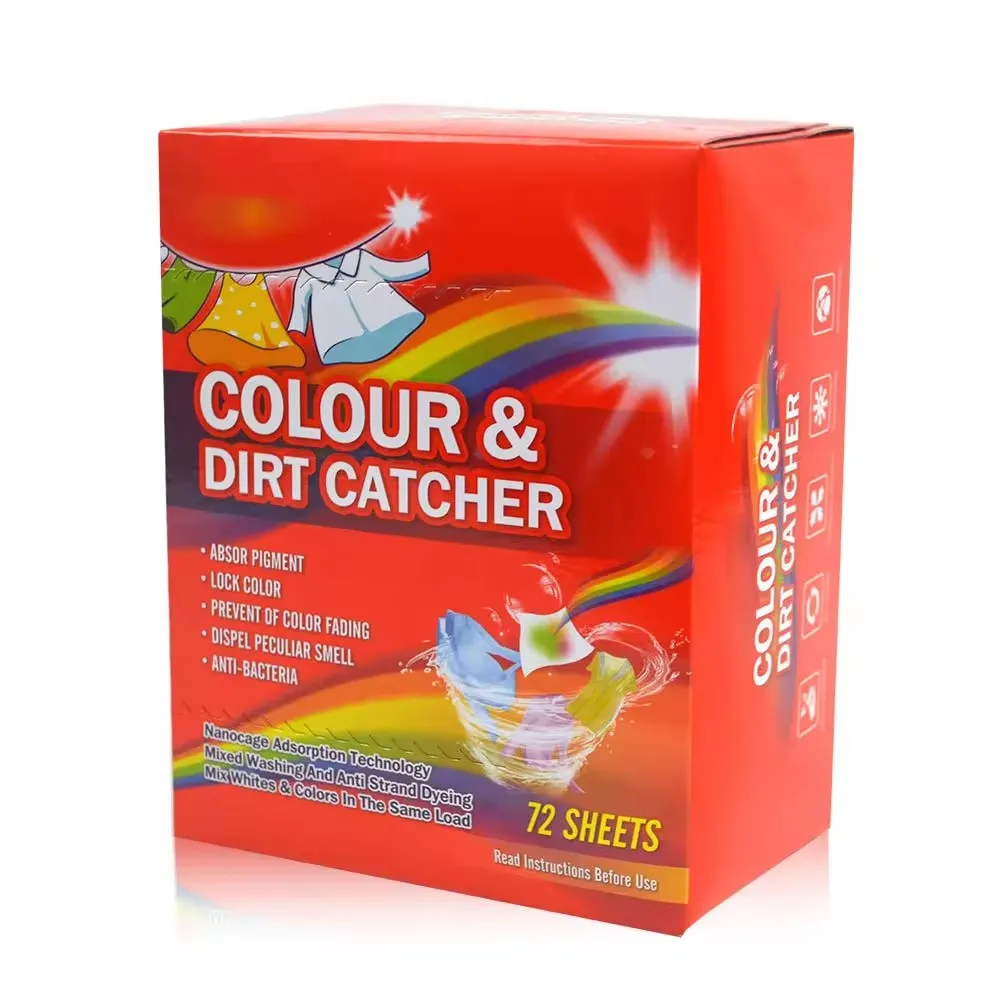 Color Run Remover Sheets Under Private Label High Absorbing Color Dyes For Colorful Clothes Washing