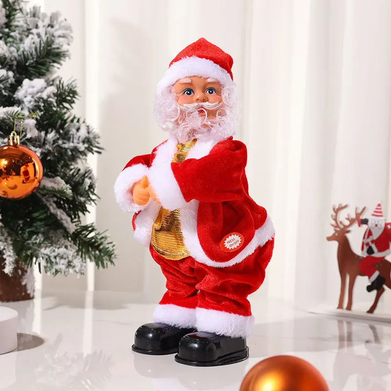 Christmas soft plush Toys Electric Santa Claus Musical Instruments Christmas Singing Dancing Santa Claus