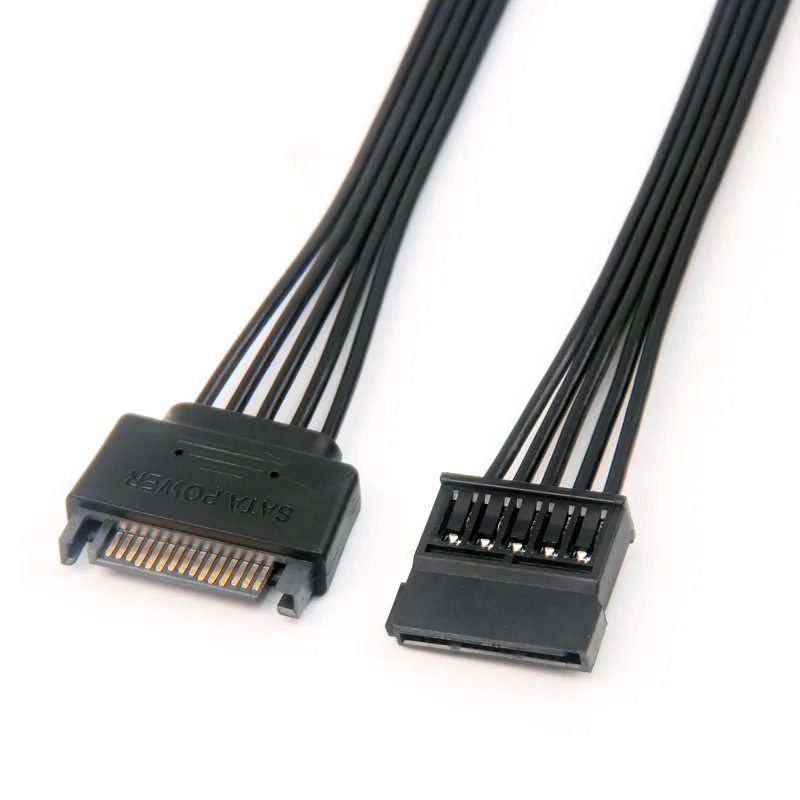 cantell SATA 15Pin Male to Female Extension Cable for Computer Hard Disk Interface Power Cord