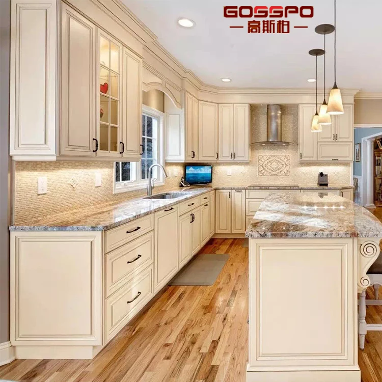 
KC1-019 New Model Custom Solid Real Wood White Kitchen Cabinet 