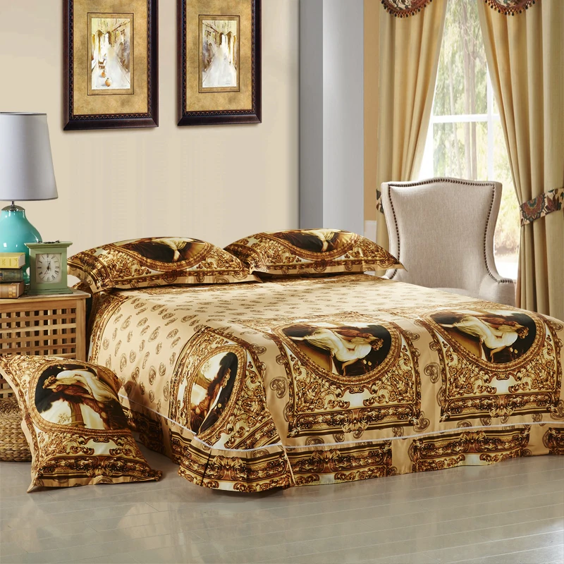 European and American style world famous painting series foreign trade quilt cover three-piece 3D digital printing bedding