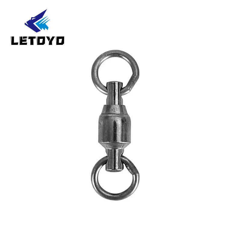 LETOYO Black Silver Bearing Fishing Swivel 5# Heavy Duty Premium Ball Bearing Swivel With Solid Ring Barrel Swivel Smooth 10/0