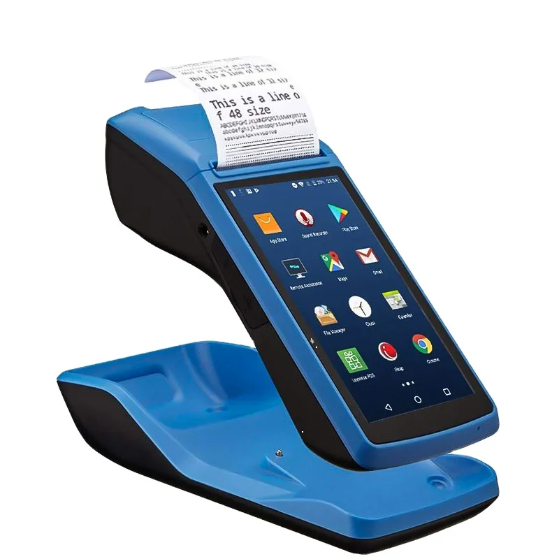 POS Terminal Android PDA Handheld POS Machine with 2G 3G WIFI BT NFC Built-in Thermal Printer and Barcode Reader