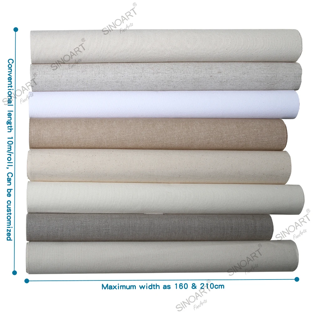 SINOART 10M canvas roll linen High quality Canvas rolls linen for painting wide