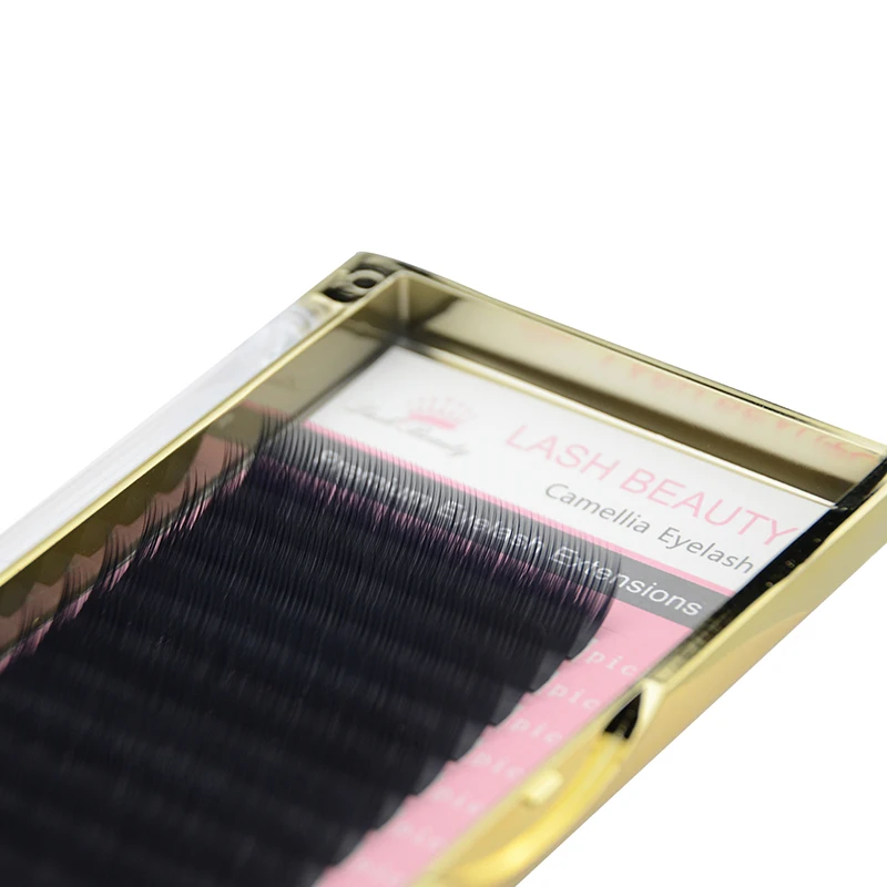 qeelasee hot selling product 0.05 camellia eyelash extensions korean pbt fiber handmade