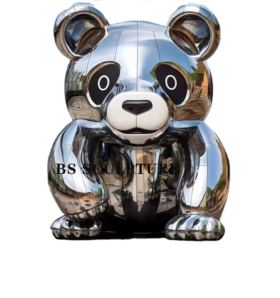 metal statue and sculpture stainless steel cute cat modern cartoon sculpture