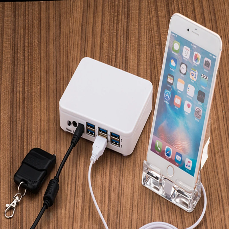 Factory supply cell phone display alarm system stand mobile phone security holder smart phone anti-theft alarm stands