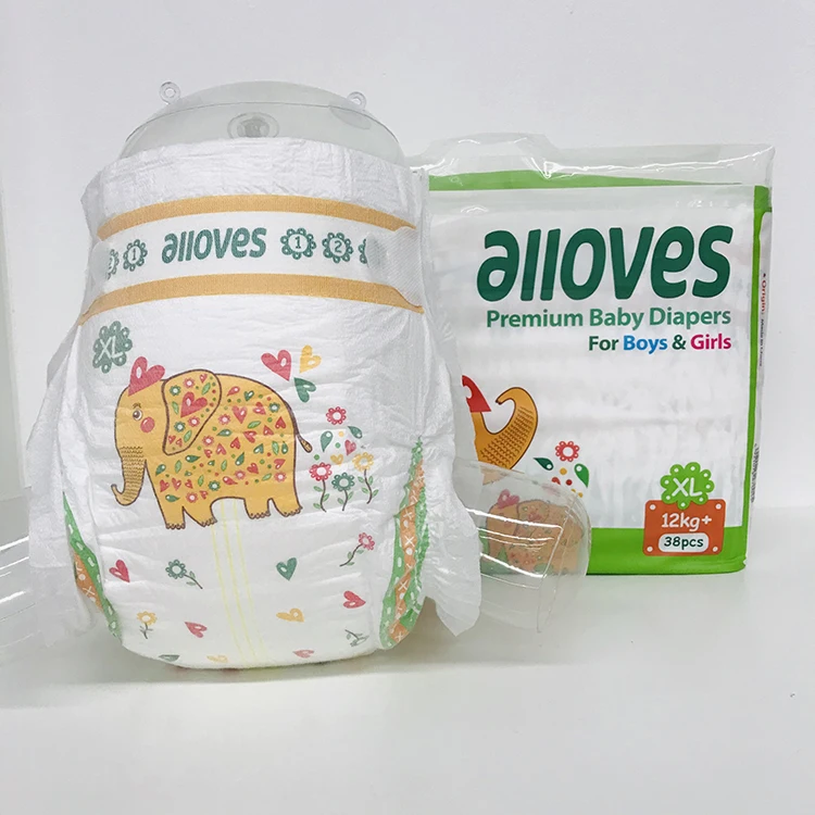 Baby Diaper OEM Branding Baby Diapers Malaysia Market Manufacturer Disposable Fluff Pulp Tapes Diaper 6000ml Printed Dry Surface