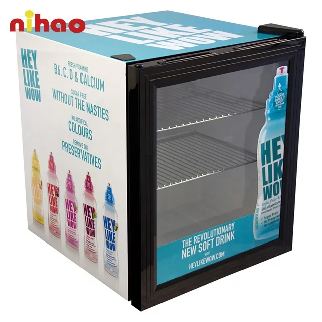 NIHAO customized portable mini  refrigerator with glass door for indoor outdoor promotion