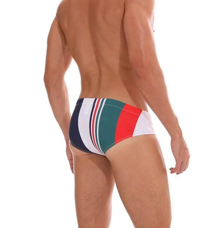Custom made mens briefs swimming shorts low waist swimming trunks
