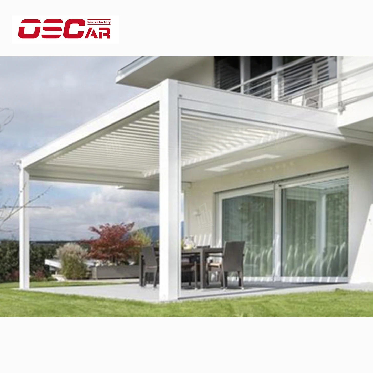 Waterproof Aluminum Pergola Bioclimatic Motorized Louvered Pergola Retractable Roof Garden Gazebo Pergola Aluminum Outdoor