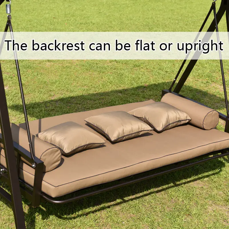 Wholesale Outdoor Aluminum Three Seat Patio Swing Chair Outdoor Furniture Swing Bed With Pillow