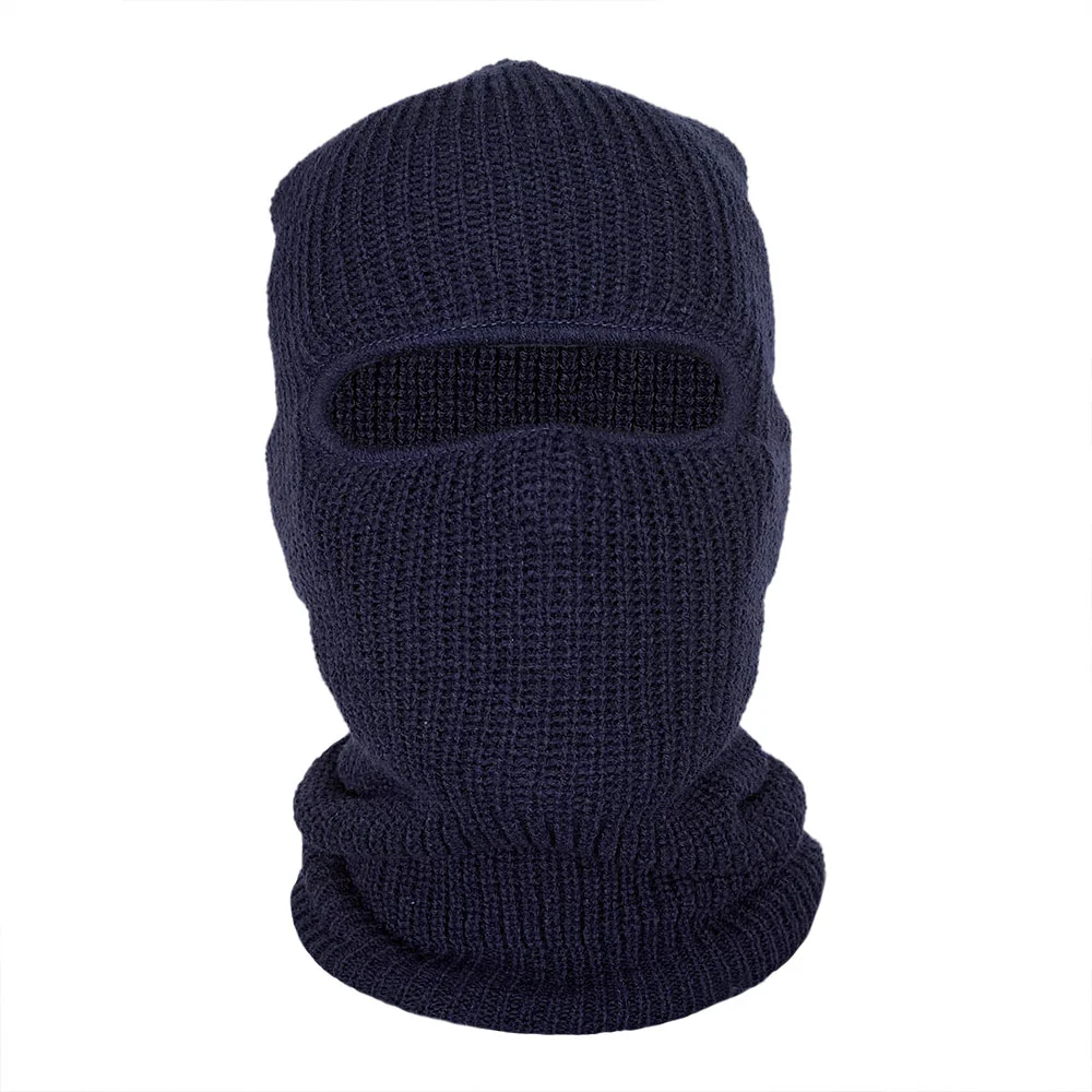 Acrylic Dual Layer 1 Holes Cutting Design Full Face Cover Adult Winter Balaclava Beanie Hat / Watch Cap / Ski Hat