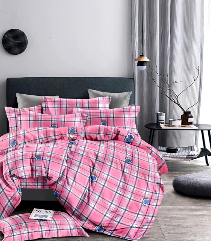 Hotsale soft popular bedsheet set  Polyester material  printed brush double size  bedsheet set for bedroom