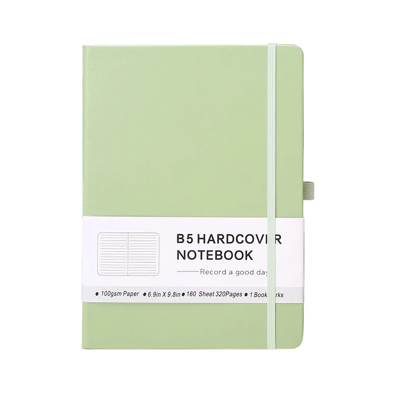 OEM Factory Custom Logo A5 B5 White Conference Learning Pu Leather Notebook for Business Promotion