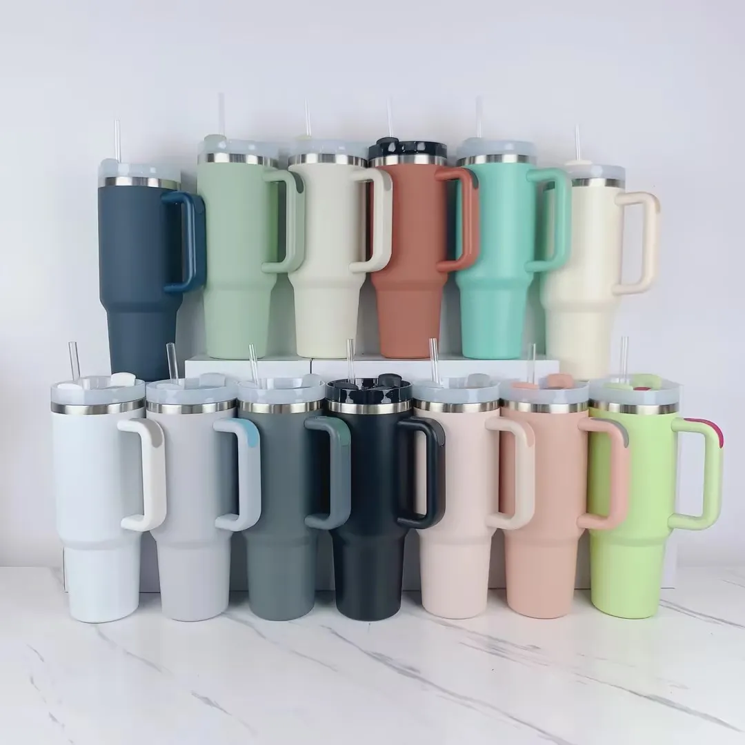 2023 40oz Adventure vacuum metal cup stainless travel mug insulated handle tumbler with lids and straw