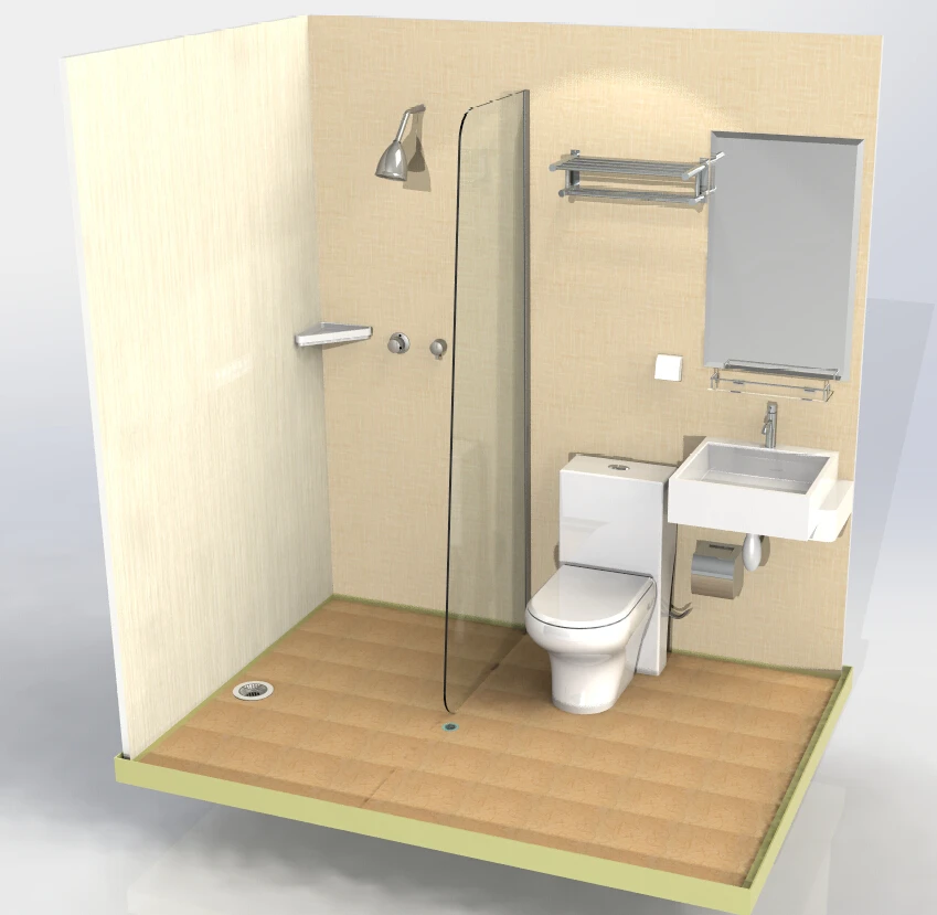 Luxury Apartment-Ready Prefabricated Modular Bathroom Pods Prefab Shower Room Unit with Shower Cabin for Commercial Use