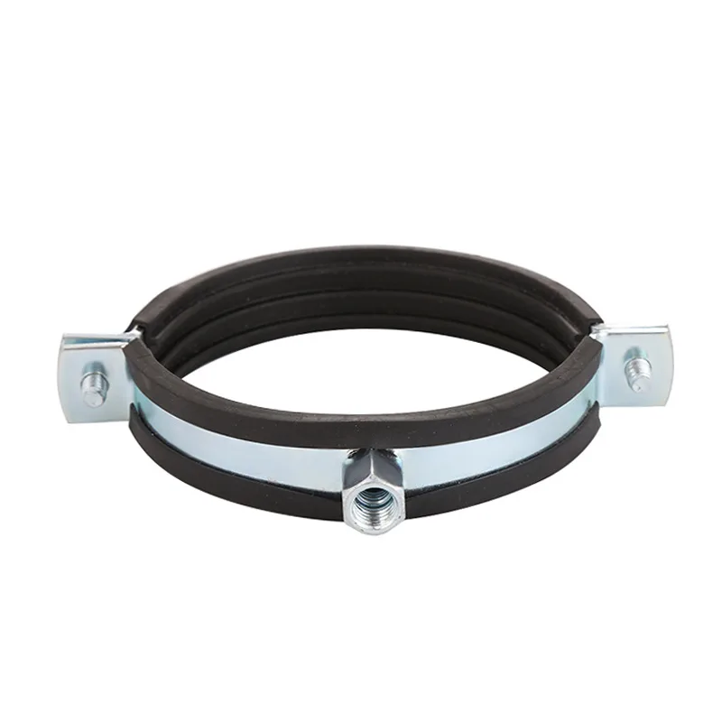Heavy Duty Pipe Clamp With Rubber Reinforced Rib Professional Hanging Galvanized Hose Clamp Metal Aligne Pipe Clamps