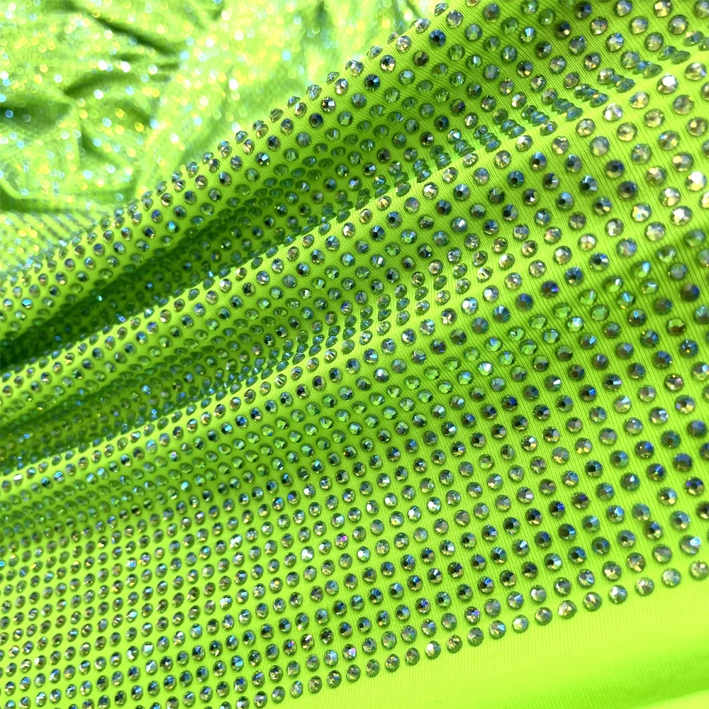 va169 sparkling 1.5meter width dress elastic mesh fabric rhinestone fabric crystal
