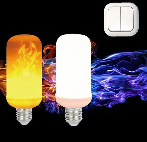 
Easter Christmas Decorative Light Bulb Flame Effect light LED Flicker Simulating Flame Base E27, E26, E22, E14, E12 For Night 