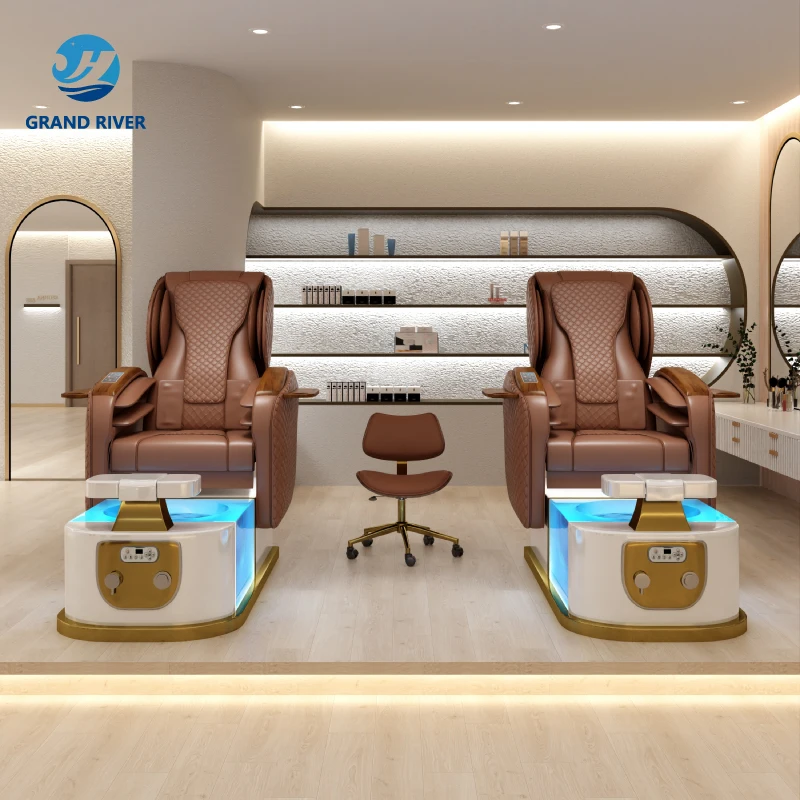 Professional full body airbag massage luxury pedicure chair nail salon foot care spa chair for manicure electric