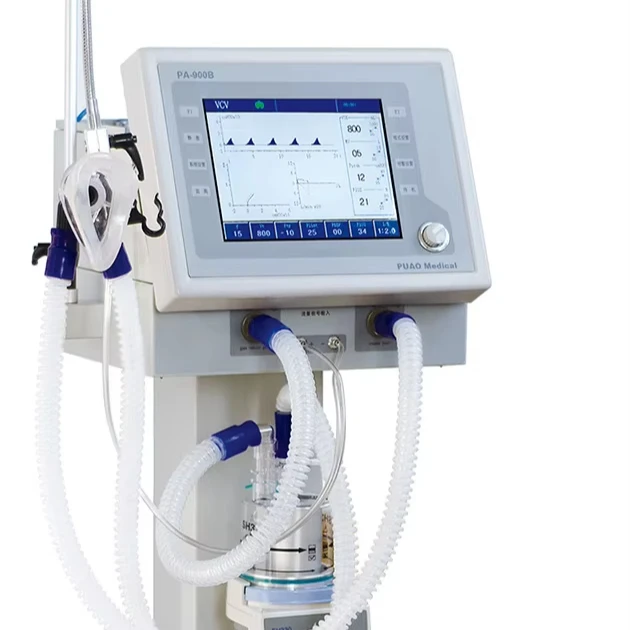 PA-900B medical commercial high-end ventilator with LED display screen and Shenlu air compressor