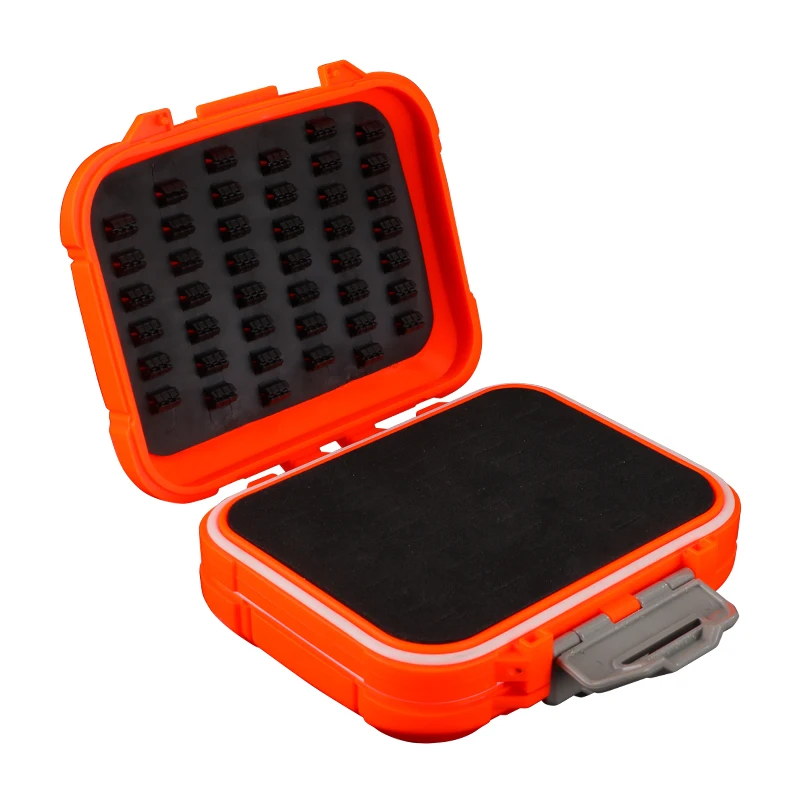 WEIHE HB214 S#/L# Fishing Tackle Box Fishing Hook Accessory Boxes Orange/Black Container For Fishing Products