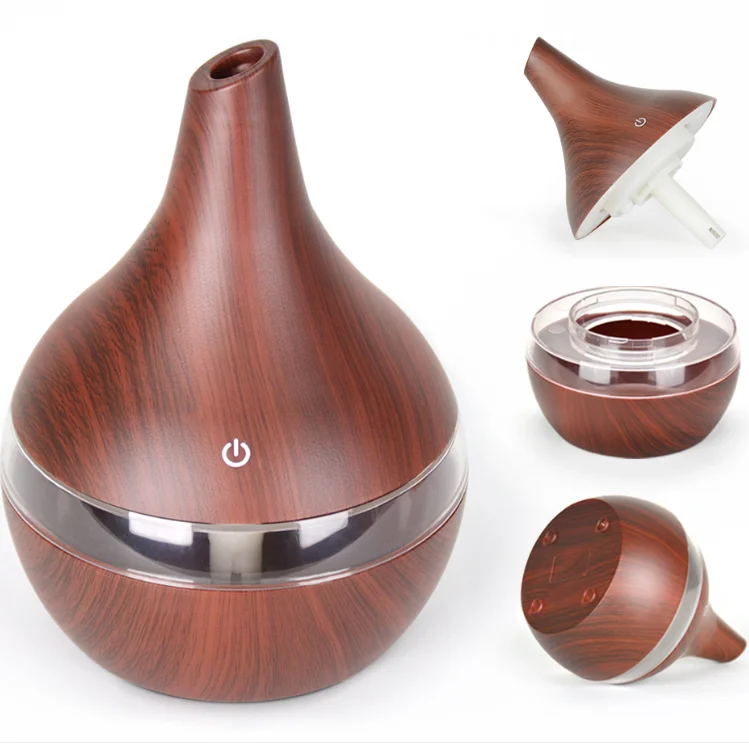 300ml wood grain Diffusers 7 color night light Mist Maker Fogger home Diffuser Air Purifier Humidifier