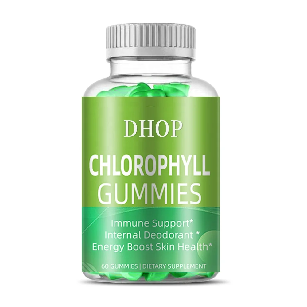 OEM Chlorophyll Gummies Chlorophyllin Extract Gummy Candy With Vitamin D Calcium Iron For Energy Booster And Detoxify