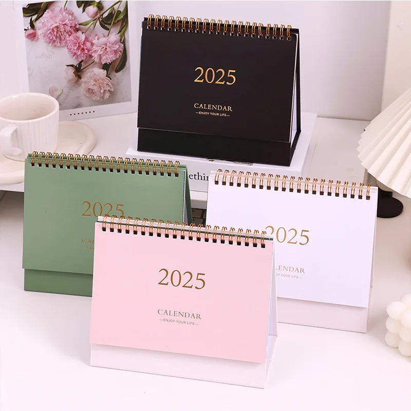Custom 2025 Solid Office Series 365 Day Calendar DIY Portable Desk Calendars Daily Schedule Planner Notes Mini Desk Calendar