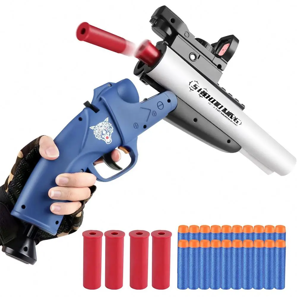 Double Barrel Shotgun Shell Ejecting Toy Soft Bullet Toy Gun Sawed Off Shotgun Foam Darts Blaster with Cartridge Cases guns