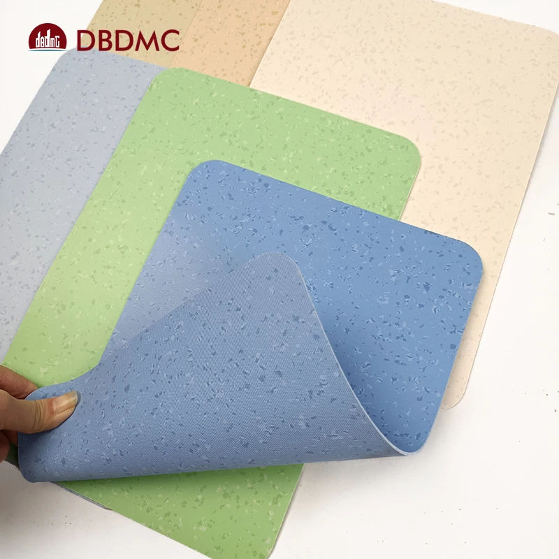 DBDMC Antistatic PVC ESD Homogeneous Vinyl Floor Rolls Indoor Plastic Flooring with PUR Coating for Hospitals/Clinics/Labs