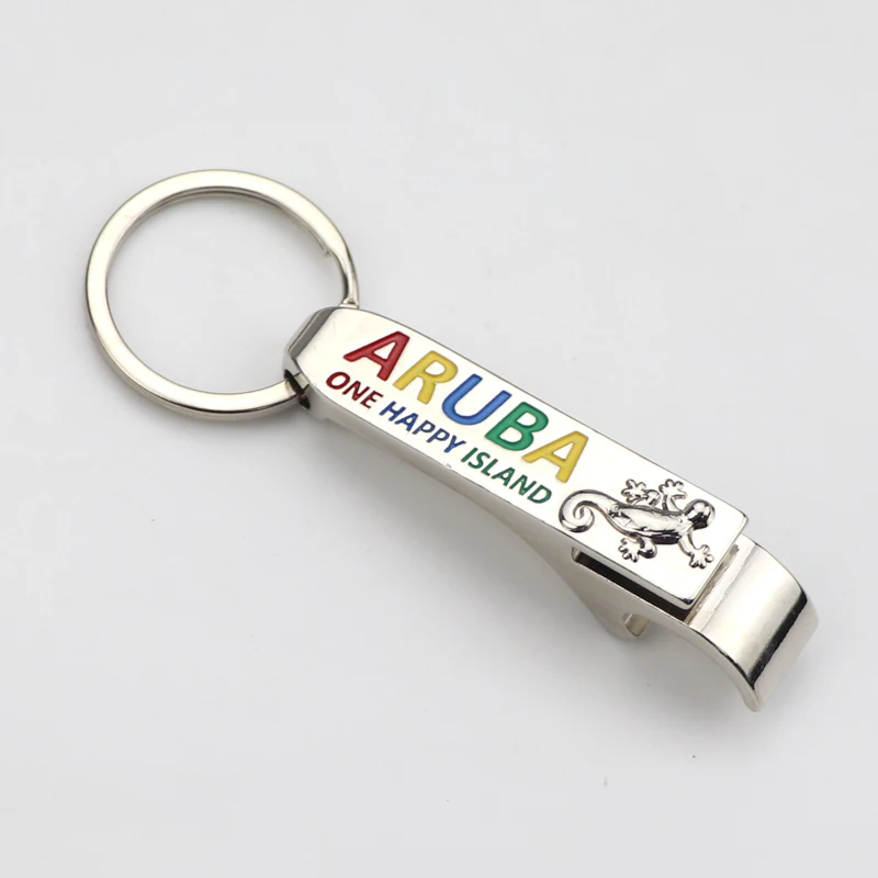 Custom Logo Hot Style Tourist Souvenir Metal Beer Bottle Opener Keychain Key Rings